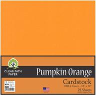 🎃 pumpkin orange cardstock - 12x12 inch - heavyweight - pack of 25 sheets - clear path paper logo