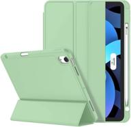 📱 zryxal ipad air 4 case 2020 with pencil holder | matcha green | support touch id and auto wake/sleep | 10.9 inch, 4th generation | smart ipad case with 2nd gen pencil charging logo