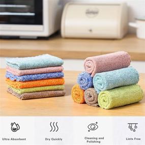 img 3 attached to 🧽 12-Pack Dish Towels: Premium Lint-Free Microfiber Cleaning Cloths – Super Absorbent, Fast Drying, Nonstick Oil, Reusable Kitchen Towels and Dishcloths Sets