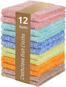 img 4 attached to 🧽 12-Pack Dish Towels: Premium Lint-Free Microfiber Cleaning Cloths – Super Absorbent, Fast Drying, Nonstick Oil, Reusable Kitchen Towels and Dishcloths Sets