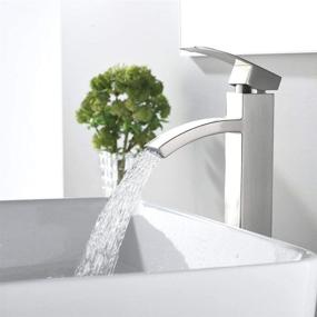 img 2 attached to 🚿 Contemporary Brushed Stainless Bathroom Faucet by VCCUCINE
