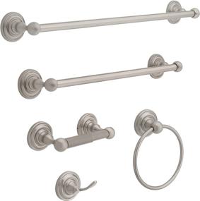 img 2 attached to 🛁 Enhance Your Bathroom with Delta Faucet Bath Accessories' Greenwich 24" Double Bathroom Towel Rack in SpotShield Brushed Nickel