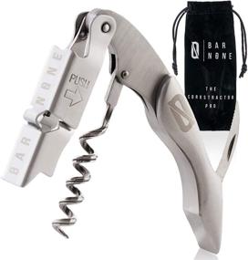 img 4 attached to 🍷 BAR NONE The Corkstractor Pro: Stainless Steel Wine Corkscrew, Waiter Corkscrew, Bottle Opener, Wine Key & More!