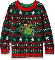 🦖 blizzard bay boys dinosaur christmas sweater - epic battle edition logo