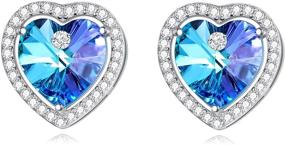 img 4 attached to 💎 AOBOCO Hypoallergenic S925 Silver Heart Stud Earrings with Vitrail Light Crystals – Stunning Jewelry Gifts for Women & Girls