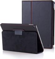 casemade genuine leather ipad 9.7 inch case (5th/6th generation 2017/2018) - high-quality italian slim cover/smart folio with dual stand and auto sleep/wake (black) logo