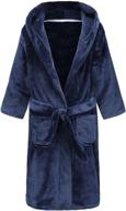 soft fleece printed toddler boys' sleep robe with hood – plush bathrobes for little boys & big boys logo