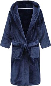 img 4 attached to Soft Fleece Printed Toddler Boys' Sleep Robe with Hood – Plush Bathrobes for Little Boys & Big Boys