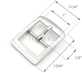 img 2 attached to 4pcs 1 Inch Single Prong Belt Buckle Square Center Bar Buckles - Leather Craft Accessories SC36 (1 Inch, Silver) - Choose Color!