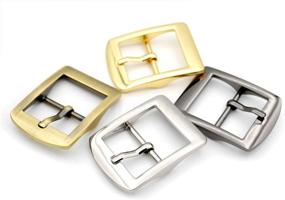 img 3 attached to 4pcs 1 Inch Single Prong Belt Buckle Square Center Bar Buckles - Leather Craft Accessories SC36 (1 Inch, Silver) - Choose Color!