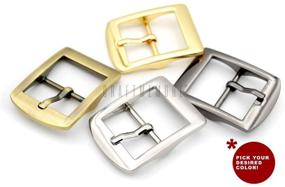 img 1 attached to 4pcs 1 Inch Single Prong Belt Buckle Square Center Bar Buckles - Leather Craft Accessories SC36 (1 Inch, Silver) - Choose Color!