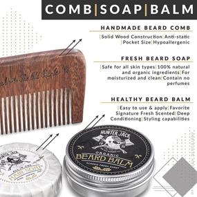 img 2 attached to 🧔 HJ Strap Comb & Beard Care Kit: Handcrafted Beard Comb, Wash, Balm - Enhance Beard Growth, Grooming & Conditioning - Luxurious Gift Set