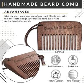 img 1 attached to 🧔 HJ Strap Comb & Beard Care Kit: Handcrafted Beard Comb, Wash, Balm - Enhance Beard Growth, Grooming & Conditioning - Luxurious Gift Set