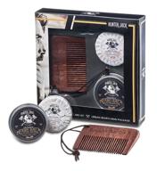 🧔 hj strap comb & beard care kit: handcrafted beard comb, wash, balm - enhance beard growth, grooming & conditioning - luxurious gift set logo