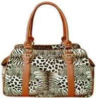 🐆 leopard print faux leather pet carrier with sturdy backbone for enhanced durability logo