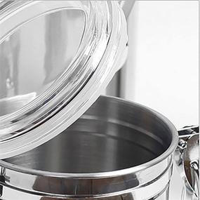 img 2 attached to 🍶 SilverOnyx Stainless Steel Canisters - Elegant Airtight Kitchen Counter Storage, Medium 64 fl oz, 4 Piece Set