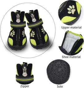 img 1 attached to 🐾 URBEST Winter Dog Shoes, Sports Non-Slip Dog Boots with Anti-Slip Sole, Water-Resistant Dog Boots for Dogs (2 Pairs)