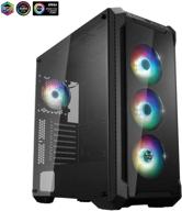 🖥️ fsp cmt520 plus e-atx mid tower pc gaming case with 2 tempered glass panels, 4 addressable rgb fans, asus &amp; msi motherboard sync logo