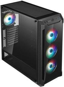 img 3 attached to 🖥️ FSP CMT520 PLUS E-ATX Mid Tower PC Gaming Case with 2 Tempered Glass Panels, 4 Addressable RGB Fans, ASUS &amp; MSI Motherboard Sync