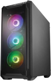 img 2 attached to 🖥️ FSP CMT520 PLUS E-ATX Mid Tower PC Gaming Case with 2 Tempered Glass Panels, 4 Addressable RGB Fans, ASUS &amp; MSI Motherboard Sync