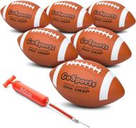 🏈 youth size rubber footballs - 6 pack with pump & carrying bag by gosports логотип