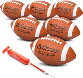 img 4 attached to 🏈 Youth Size Rubber Footballs - 6 Pack with Pump & Carrying Bag by GoSports