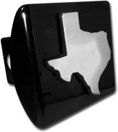 🤘 black metal hitch cover in the state of texas logo