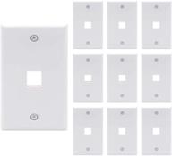 🔌 10-pack vce single gang white keystone wall plate for keystone jacks and modular inserts - ul listed logo