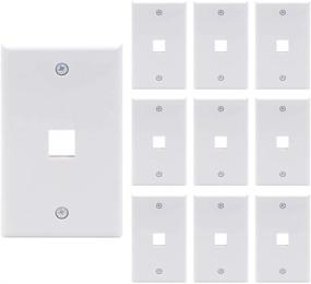 img 4 attached to 🔌 10-Pack VCE Single Gang White Keystone Wall Plate for Keystone Jacks and Modular Inserts - UL Listed