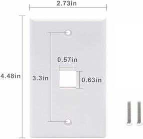 img 2 attached to 🔌 10-Pack VCE Single Gang White Keystone Wall Plate for Keystone Jacks and Modular Inserts - UL Listed