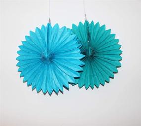 img 1 attached to 🎉 Pack of 7 Large Assorted Party Paper Fans – Hanging Fans, Tissue Honeycomb Fans, Wall Backdrop, Ceiling Wedding Birthday Decoration Set (Style2)