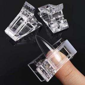 img 1 attached to 💅 MIKIMIQI 5 Pcs Poly Gel Quick Building Nail Tips Clip: Transparent Finger Extensions for DIY Manicure & Nail Art Tool