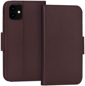 img 4 attached to 📱 FYY Case for iPhone 11 6.1” – Genuine Leather Wallet Case with RFID Blocking, Kickstand Function, and Card Slots – Brown