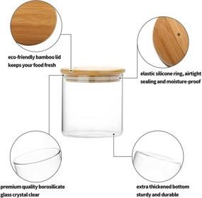 img 1 attached to 🍱 SIXAQUAE Glass Food Storage Containers: 4 Pack 1000ml Airtight Canister Set with Bamboo Lids - Stackable & Organizational