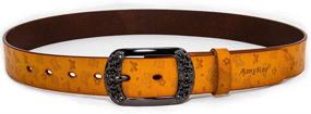 img 2 attached to 🔥 Stylish Amyker Vintage Leather Embossed Buckle Women's Belt Accessories: Elevate Your Style!