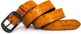 img 1 attached to 🔥 Stylish Amyker Vintage Leather Embossed Buckle Women's Belt Accessories: Elevate Your Style!