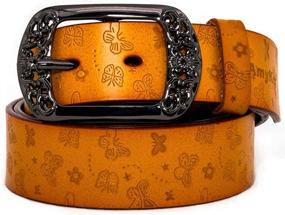 img 3 attached to 🔥 Stylish Amyker Vintage Leather Embossed Buckle Women's Belt Accessories: Elevate Your Style!