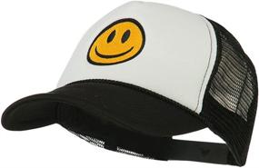 img 3 attached to 😊 e4Hats.com Embroidered Smile Face Foam Mesh Back Cap