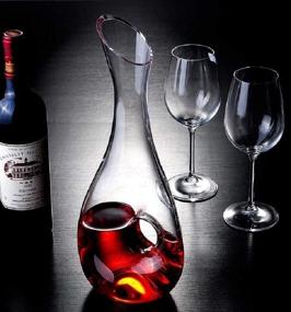 img 1 attached to 🍷 USBOQO HBS 1.2 Liters Lead-Free Premium Crystal Glass Red Wine Decanter: Enhancing Wine's Flavor with Sleek Clarity