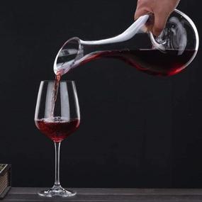 img 2 attached to 🍷 USBOQO HBS 1.2 Liters Lead-Free Premium Crystal Glass Red Wine Decanter: Enhancing Wine's Flavor with Sleek Clarity