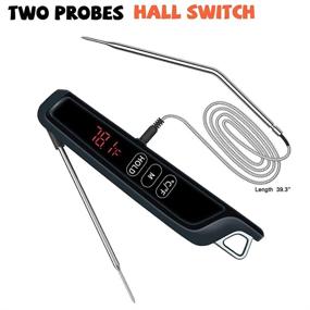 img 3 attached to 🌡️ Ecagewill Upgraded Digital Touch LED Waterproof Meat Thermometer with Dual Folding Probes - Ideal Kitchen Tool for Barbecue Cooking, Oven, and Grilling