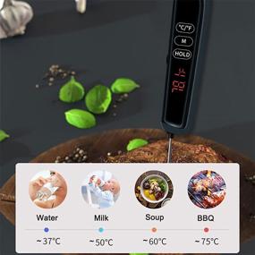 img 1 attached to 🌡️ Ecagewill Upgraded Digital Touch LED Waterproof Meat Thermometer with Dual Folding Probes - Ideal Kitchen Tool for Barbecue Cooking, Oven, and Grilling