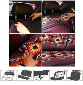 img 1 attached to TOADDMOS Vintage American Flag Print Universal Rear Split Bench Seat Cover For Cars Truck SUV