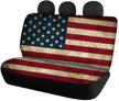 toaddmos vintage american flag print universal rear split bench seat cover for cars truck suv logo