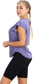 img 3 attached to Icyzone Cap Sleeve Workout Tops for Women - Get Fit, Gym, Yoga, Running Exercise T-Shirt