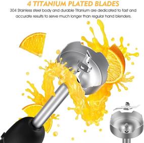 img 2 attached to 🔥 KOIOS 800-Watt Immersion Hand Blender: Turbo-powered Titanium Reinforced, 12-Speed for Finer Results! 3-in-1 Set Includes BPA-Free Blender Stick, Egg Beater, and Milk Frother. Ergonomic Grip with Detachable Design.