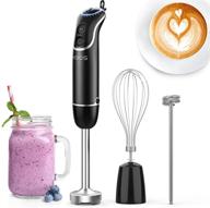 🔥 koios 800-watt immersion hand blender: turbo-powered titanium reinforced, 12-speed for finer results! 3-in-1 set includes bpa-free blender stick, egg beater, and milk frother. ergonomic grip with detachable design. логотип