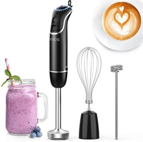 img 4 attached to 🔥 KOIOS 800-Watt Immersion Hand Blender: Turbo-powered Titanium Reinforced, 12-Speed for Finer Results! 3-in-1 Set Includes BPA-Free Blender Stick, Egg Beater, and Milk Frother. Ergonomic Grip with Detachable Design.