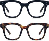 👓 женские оверсайз синие очки с блокировкой синего света для компьютерных экранов - квадратные блокаторы против напряжения глаз от голубого света. логотип