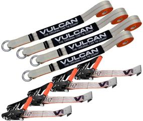 img 3 attached to 🚗 VULCAN Car Tie Down - Lasso Style - 2 Inch x 96 Inch, 4 Pack - Silver Series - 3,300 lb Safe Working Load
